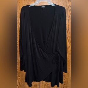 Elegant Black Wrap Top